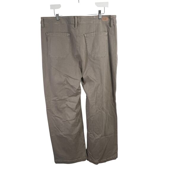 Paige Carly Wide Leg Ankle Jeans Vintage Moss Taupe Drawstring Womens 34 - Picture 5 of 8